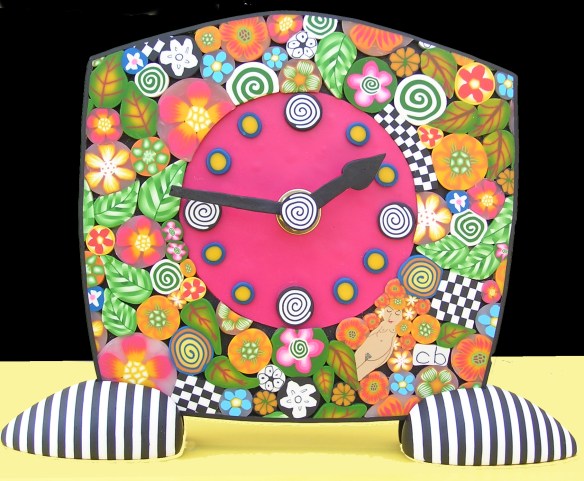 polymer clay clock 2008